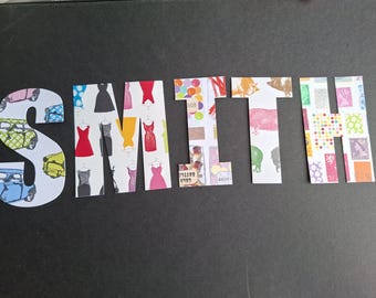 SMITH name letters,decorated card letters