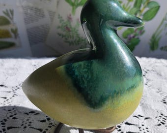 Ceramic Duck Figurine with steel legs by Robert Jehn Ceramics Poland
