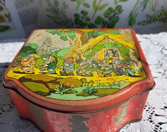 Vintage, zeldzaam Disney's sneeuwwit metalen blikje