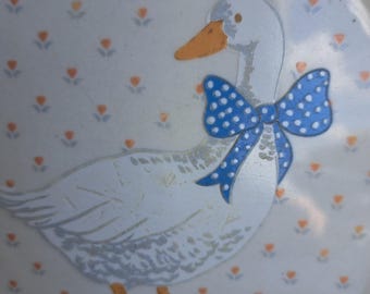 Vintage steengoed uit de steenoven 'Aunt Rhody' Goose Bow zijbord/slabord decoratief landhuisdecoratie