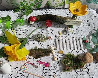 Fairy Garden Kit with Bee Drinking Cup Flower Fairy Garden Accessories