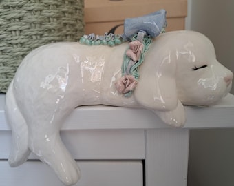 Vintage Puppy Dog Shelf Sitter from USA cottage core cuteness