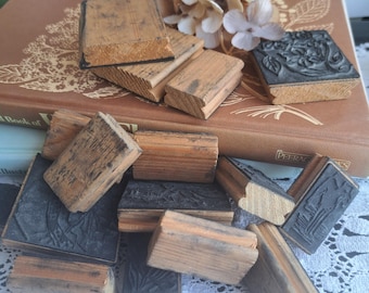 Vintage houten postzegelbundel