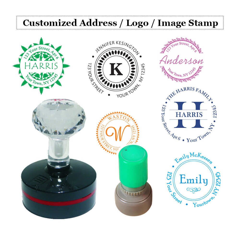 FAST SHIPPING! Round Custom Self Inking Stamp - Personalized Signatur…