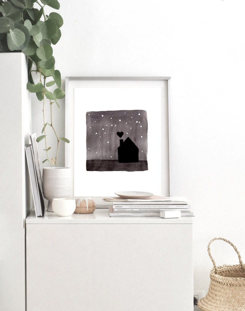 Starry Night Nursery Art Print Star Artwork Nursery Nursery Etsy