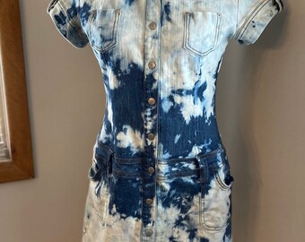 bleached denim dress