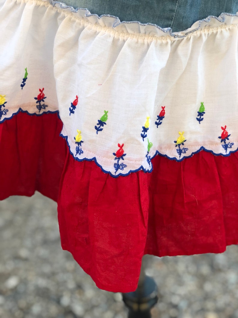 Upcycled OOAK Boho Gypsy Short Cowgirl ~Shirt~Tunic~ Vest Embroidered Rose Appliqu\u00e9 on Back size M