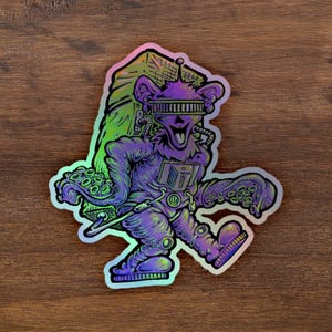 Geordi Bear (Color) - Holographic Sticker