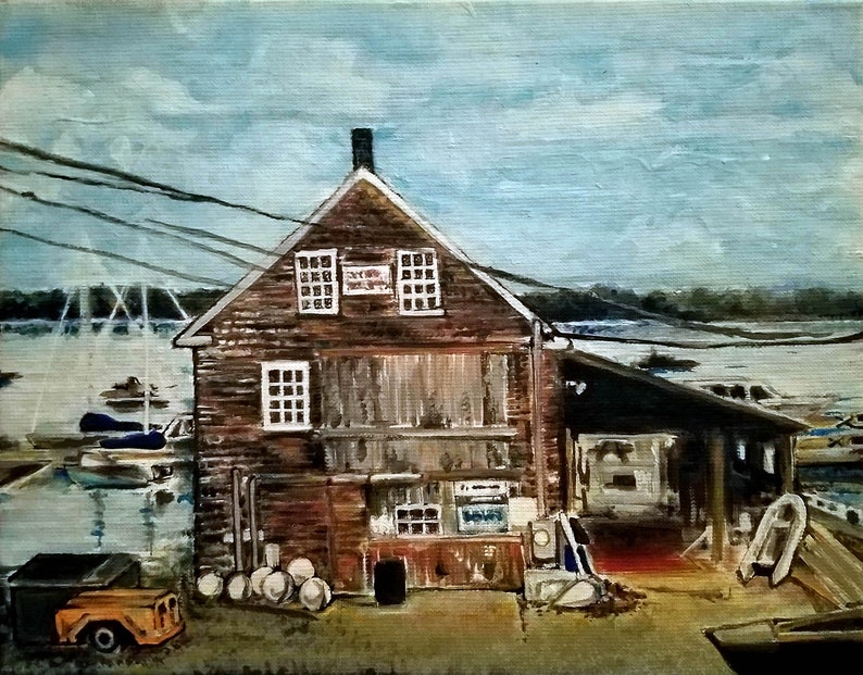 Eatons Boatyard Castine Maine Art Print Etsy