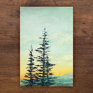 Bob Ross Style Trees - 4 "x6" Postkarte