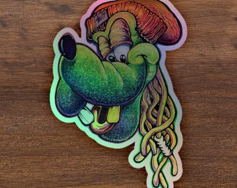 Gold Tooth Goofy - Holographic Sticker