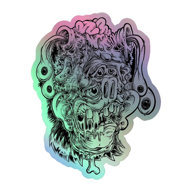 Mullet on a Stick - Holographic Sticker