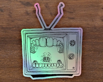 Visión dental (blanco y negro): pegatina holográfica