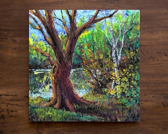 Tree by the Lake - Canvas Print
