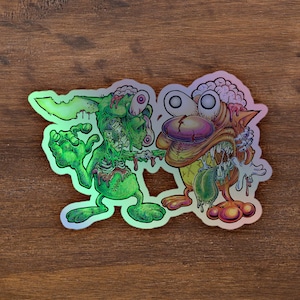 Zombie Ren & Stimpy - Holographic Sticker