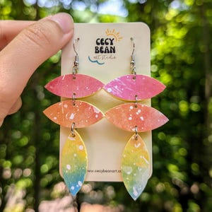 Color Splash No. 2 Earrings | statement earrings, colorful earrings, rainbow earrings, handmade earrings, lightweight dangle earrings