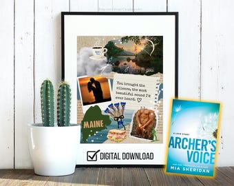 Archer's Voice Inspired - Digital art print, bookish decor, Archer Hale, Bree and Archer, bookish poster, bookish art, bookish gift, romance
