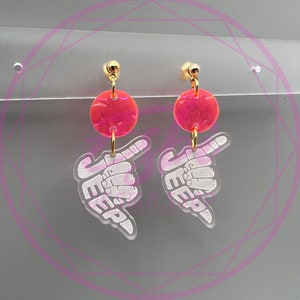 4X4 Off Road Acrylic Earrings | Wave Earrings | Off-road vehicle Earrings | Adventure Wrangler Gladiator Earring