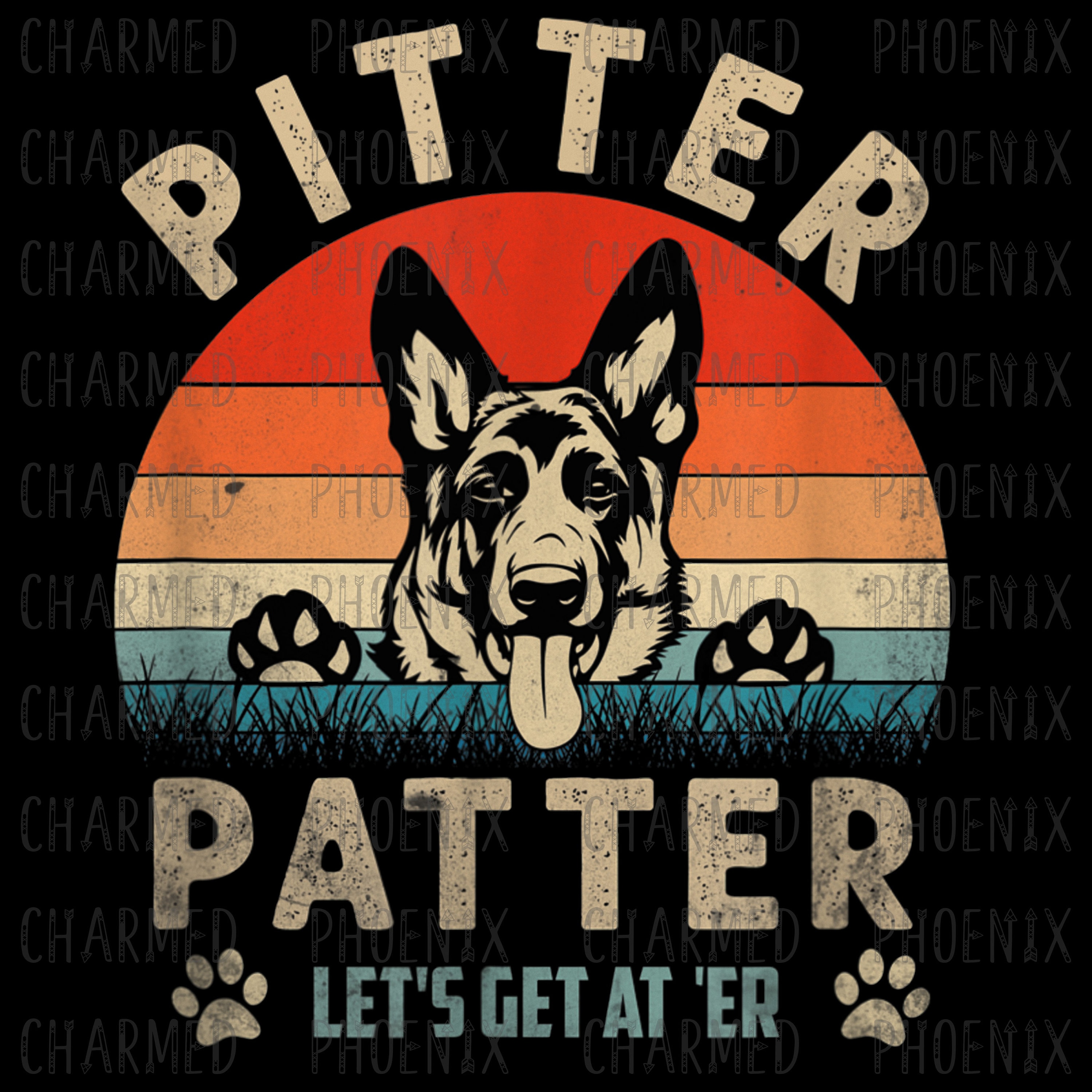 Pitter Funny Patter Let's Get At 'Er Retro T-Shirt Pitter Funny Patter Let's Get At 'Er Retro T-Shirt