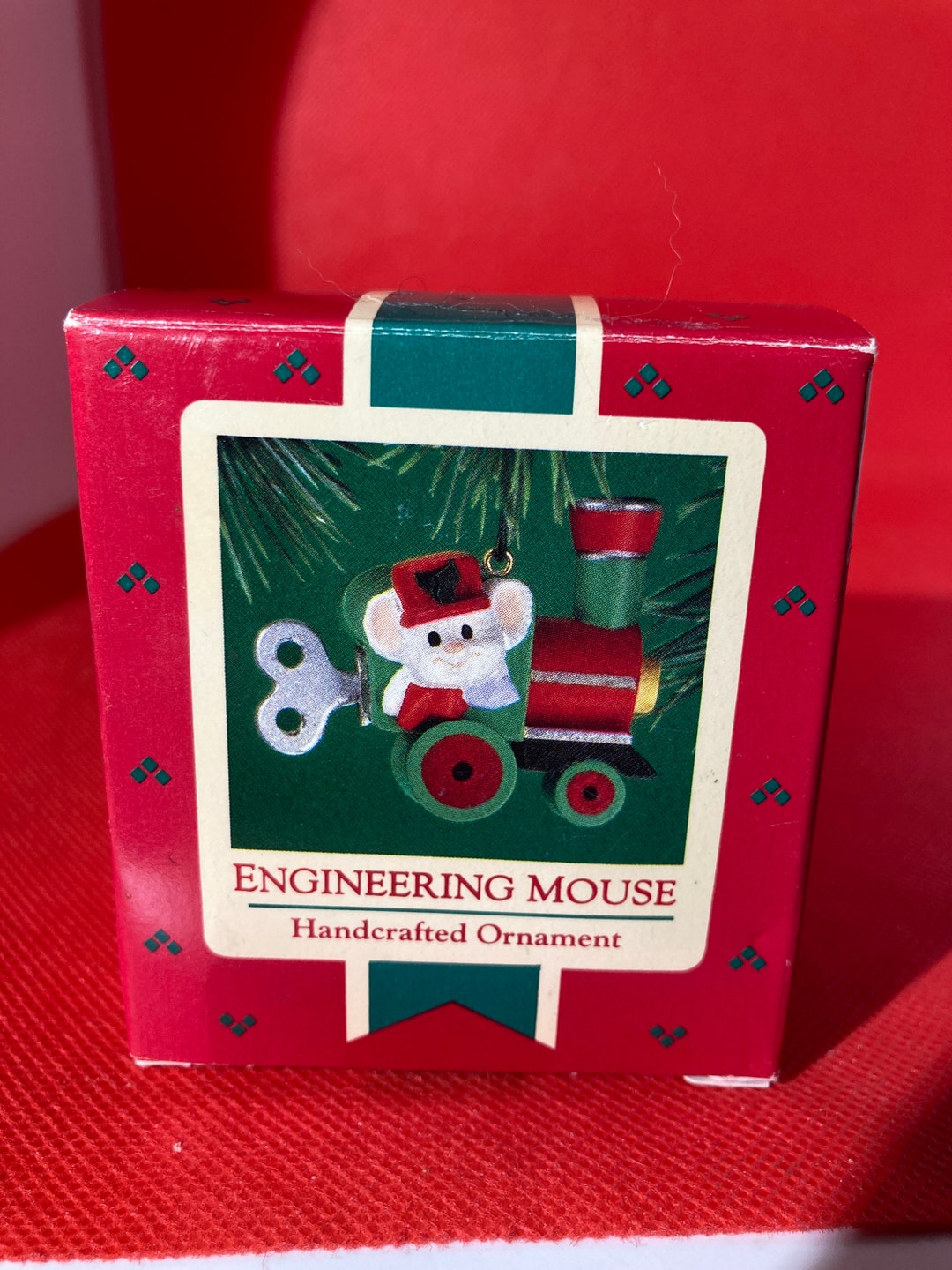 1985, Vintage Hallmark Ornament, Engineering Mouse on a Train Etsy