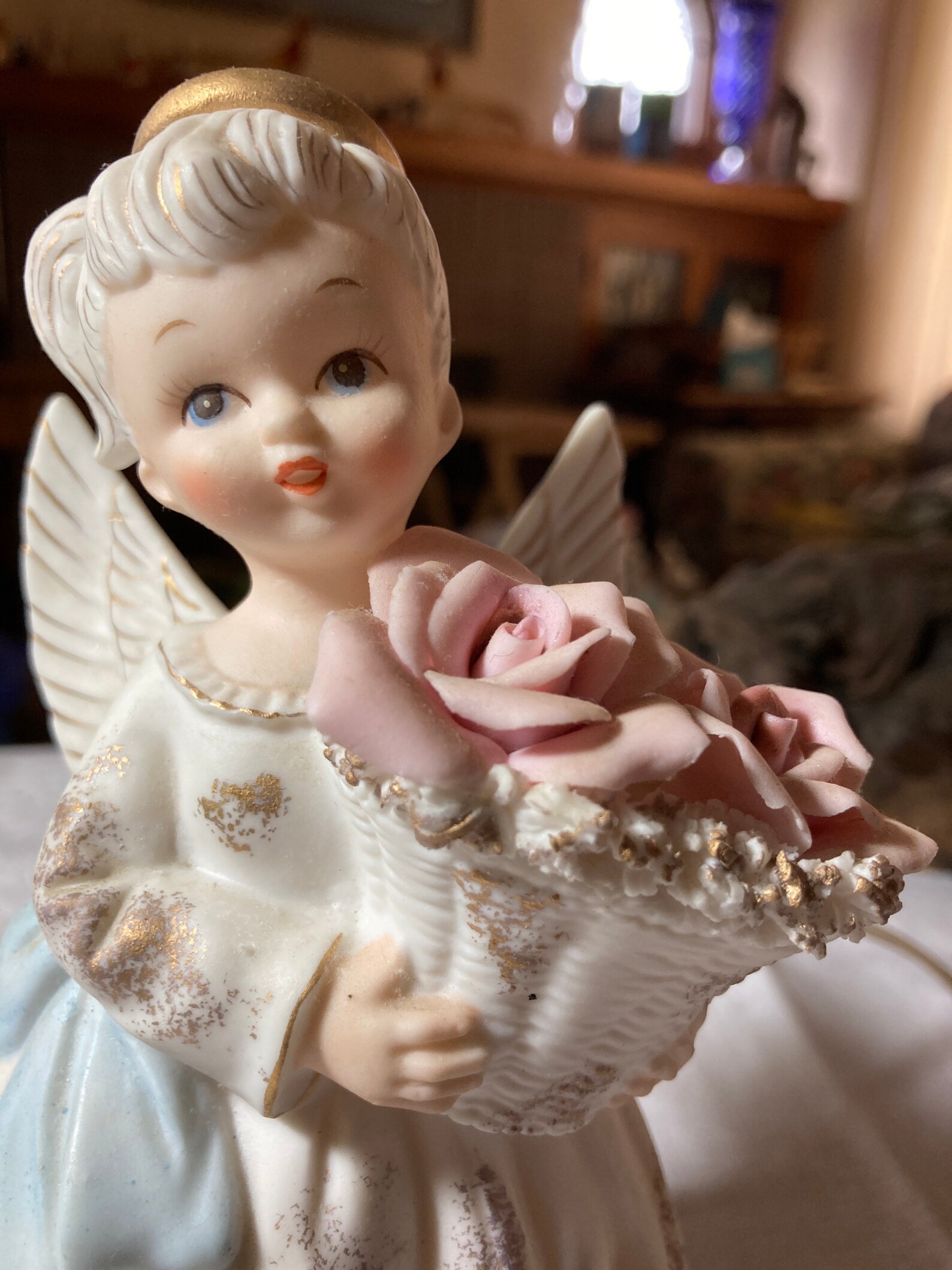 7 Vintage Lefton Porcelain Bisque Ceramic Angel Lamp Night Etsy