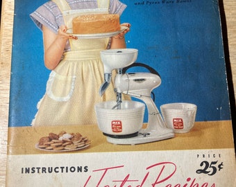 Vintage 1948, Hamilton Beach, Mixer, Instructions and Tested Recipes