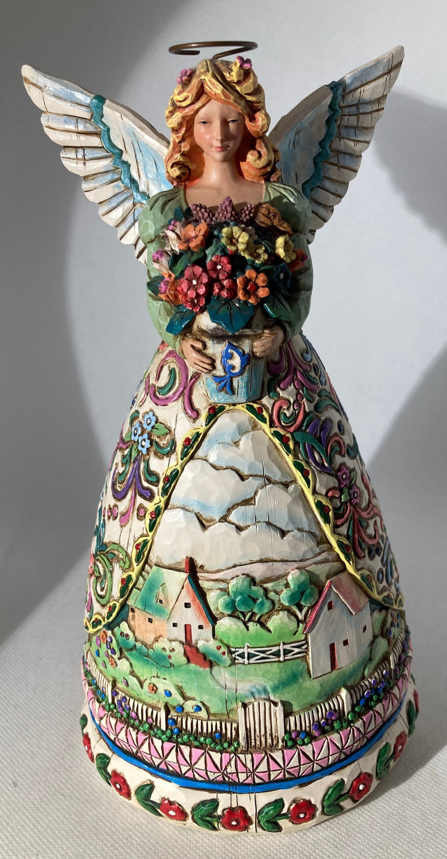 Enesco, Vintage, Jim Shore, Angel, Figure, #117674 W Flowers, 2003