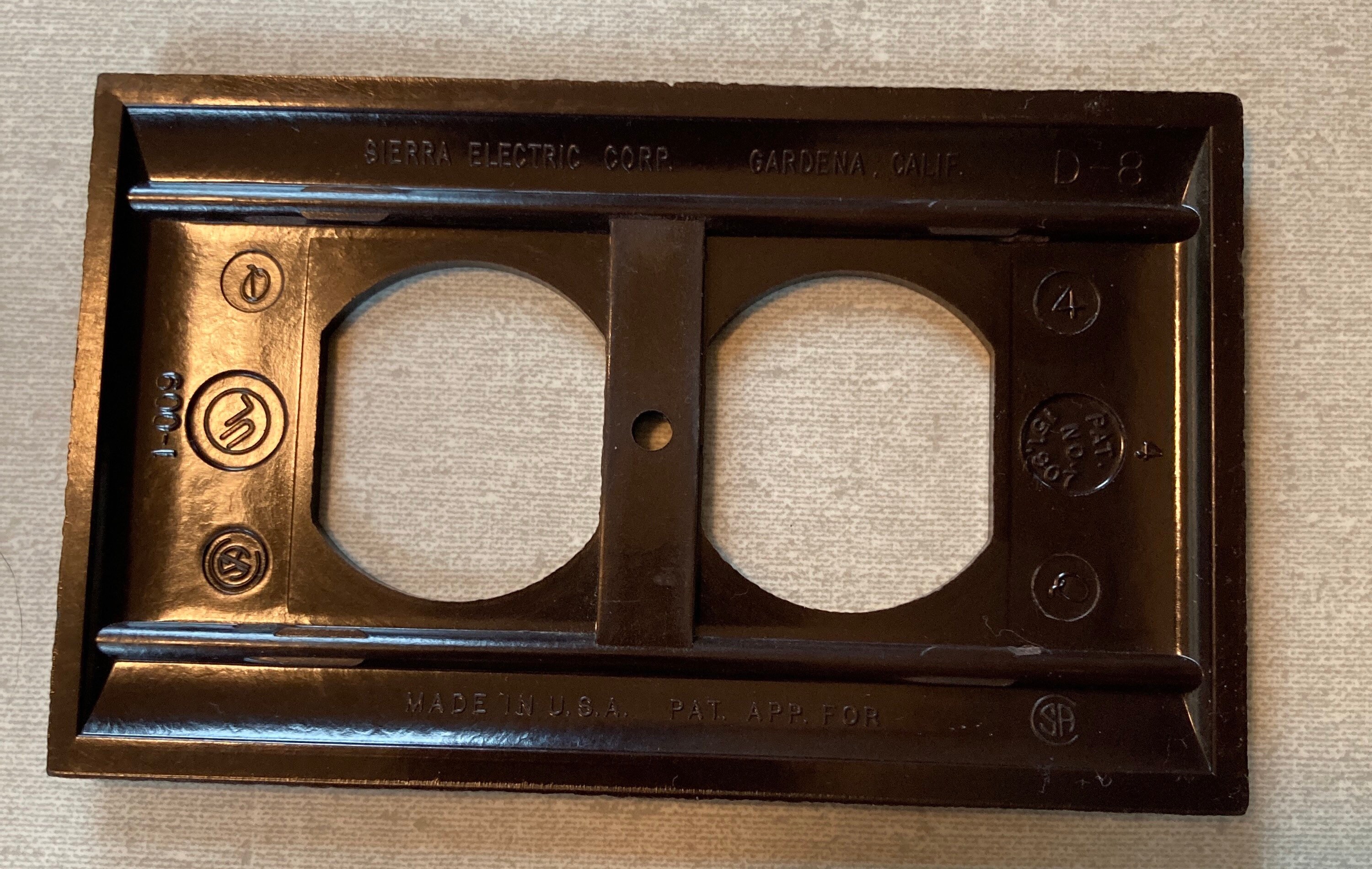 Bakelite Sierra Brown Electrical Outlet Plate Vintage Etsy