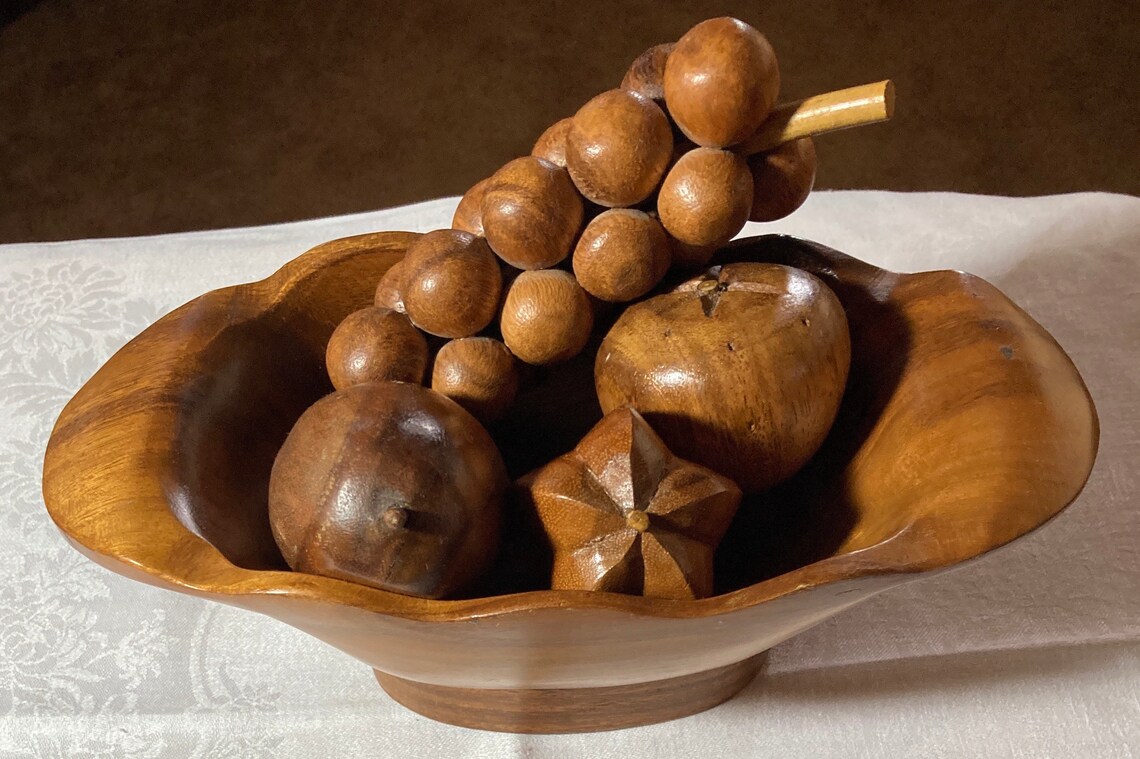 Vintage Monkey Pod Wood Wood Fruit Bowl. Etsy