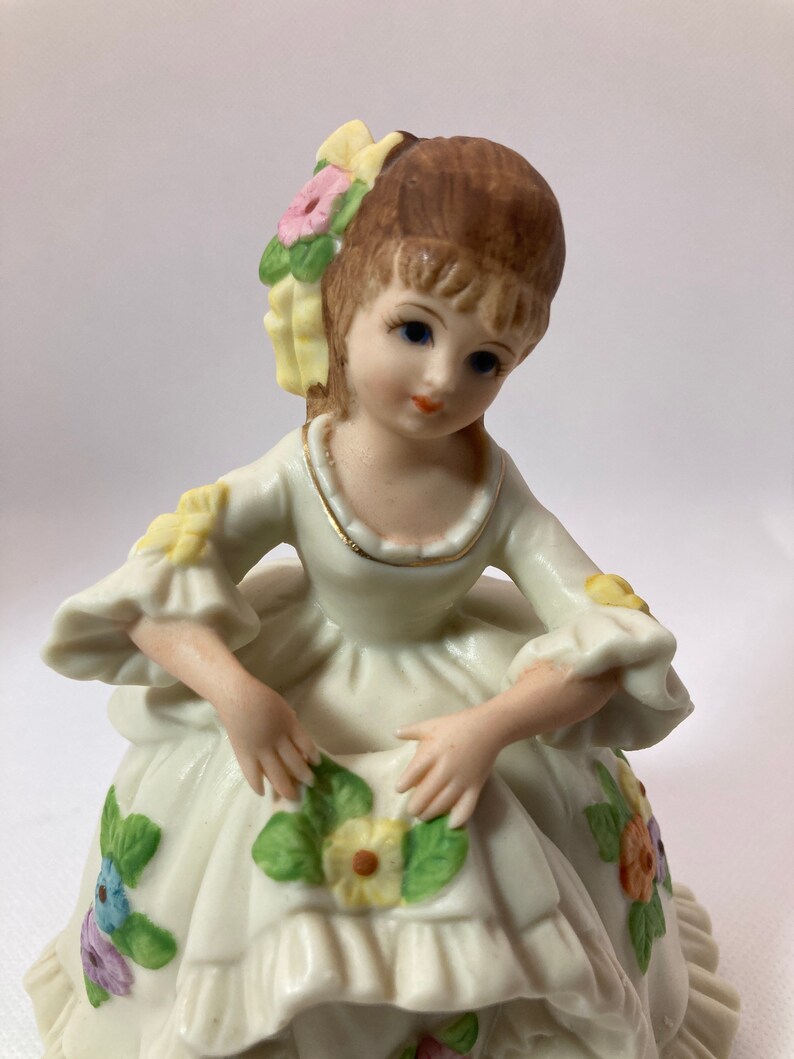 Vintage Lefton Antique Hand-painted Lady Girl Figurine - Etsy