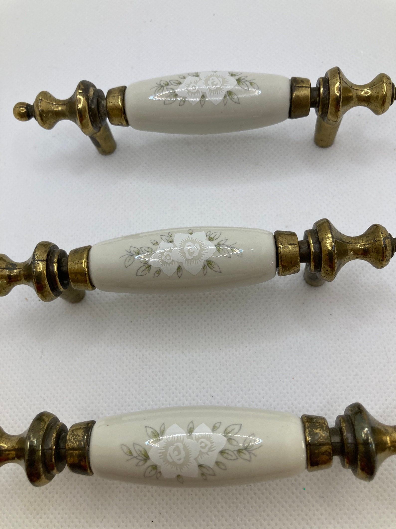 Juego vintage de 3 flores blancas porcelana cerámica | Etsy