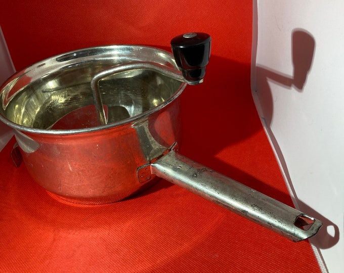 Vintage, Food Mill, by Foley, 7, No. 101, Stainless Steel, 2 Qt Masher
