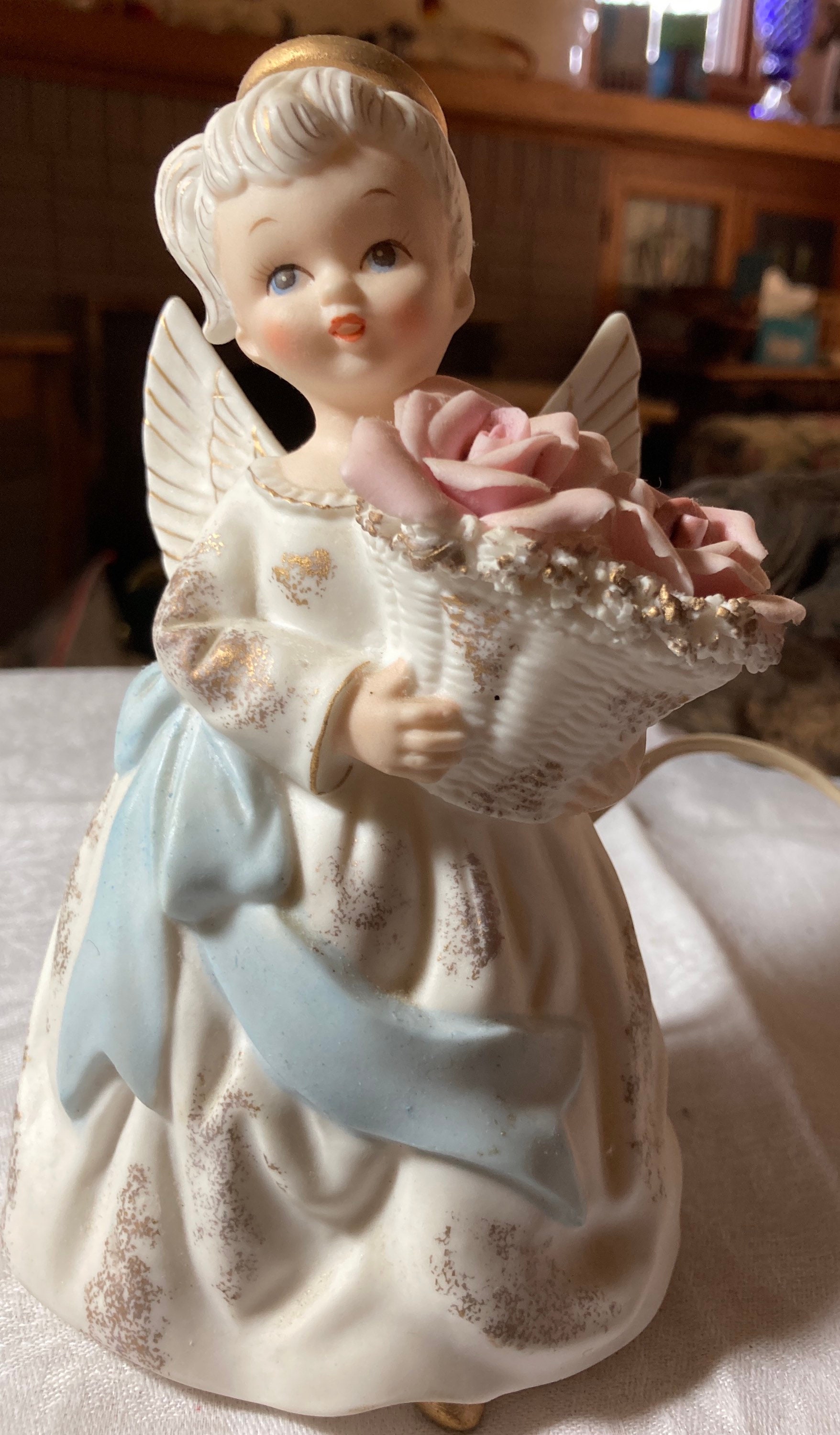 7 Vintage Lefton Porcelain Bisque Ceramic Angel Lamp Night Etsy