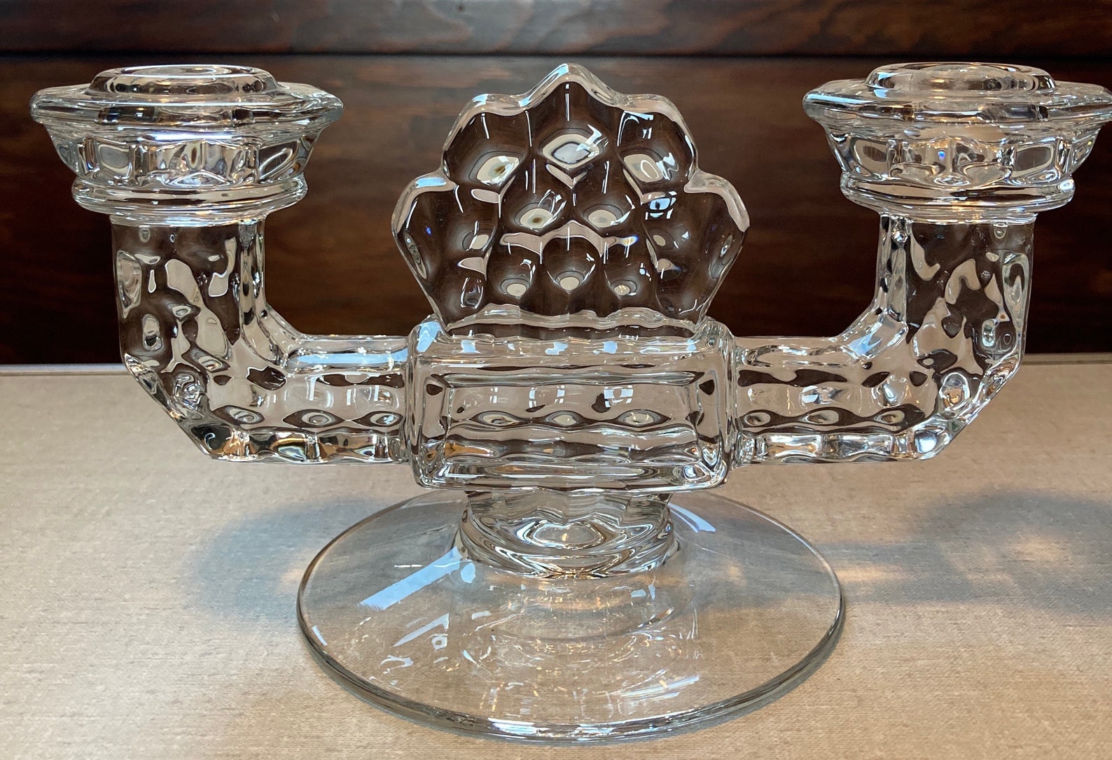 American Fostoria Double Candlestick Holder Vintage 8.75 W Etsy