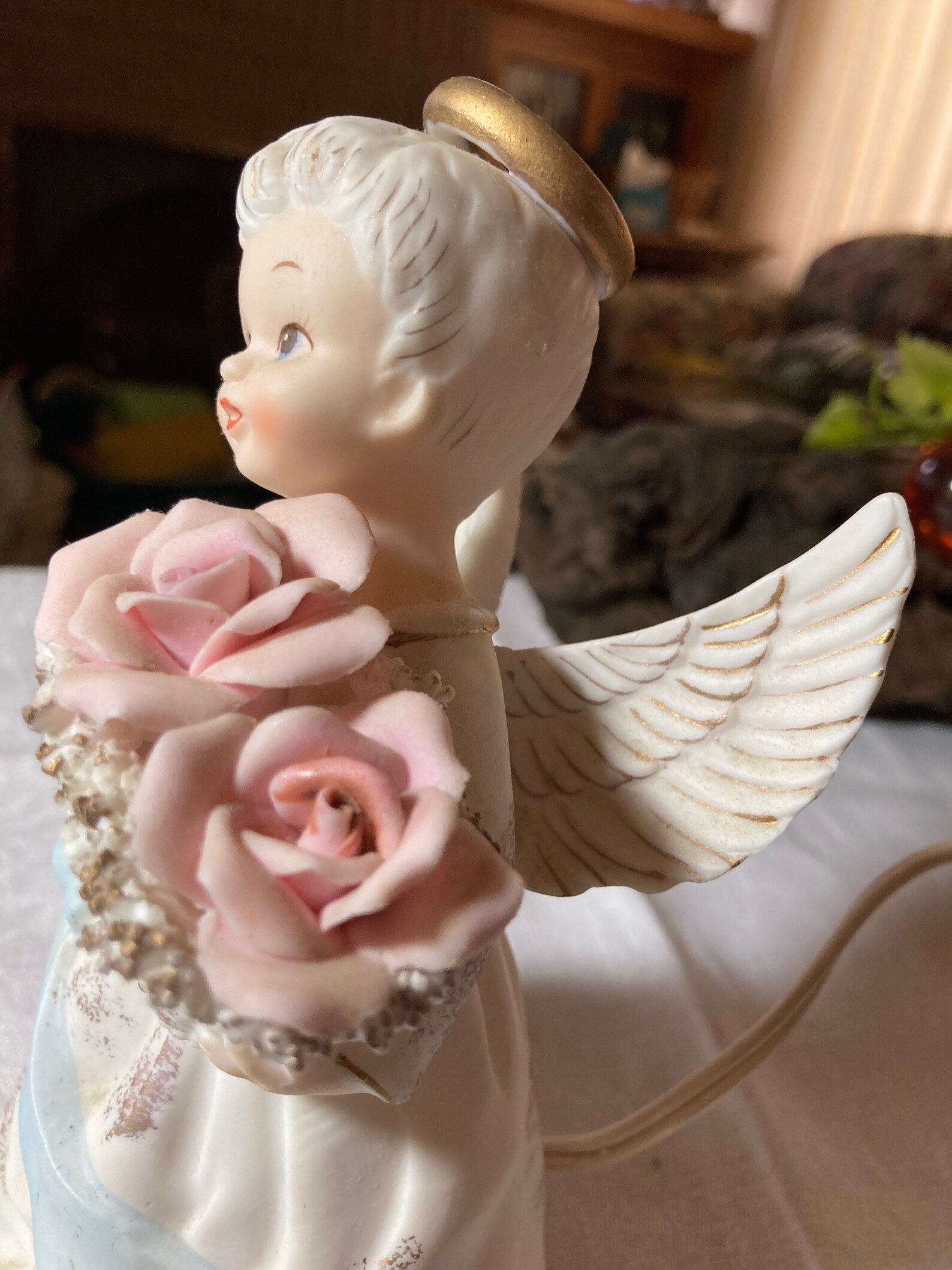 7 Vintage Lefton Porcelain Bisque Ceramic Angel Lamp Night Etsy