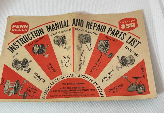 1973 Penn Reels Instruction Manual and Repair Parts List. 