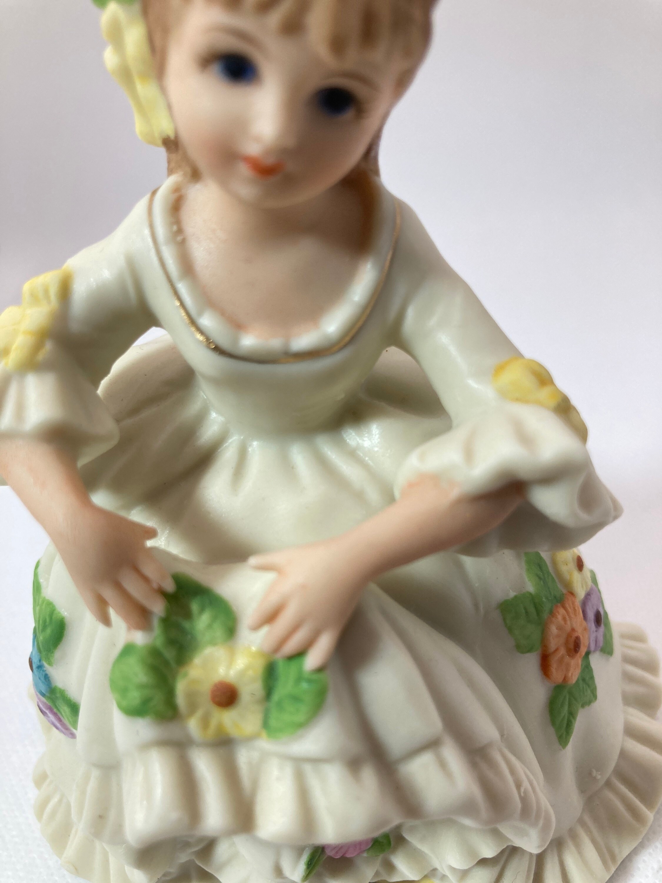Vintage Lefton Antique Handpainted Lady Girl Figurine Etsy
