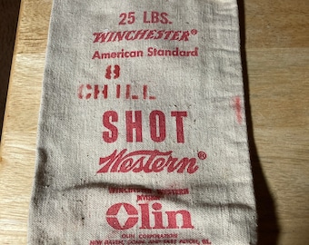 Empty Winchester Lead, Company No. 8,  Chill, Lead Shot,  25Lbs Bag. Olin Corp.