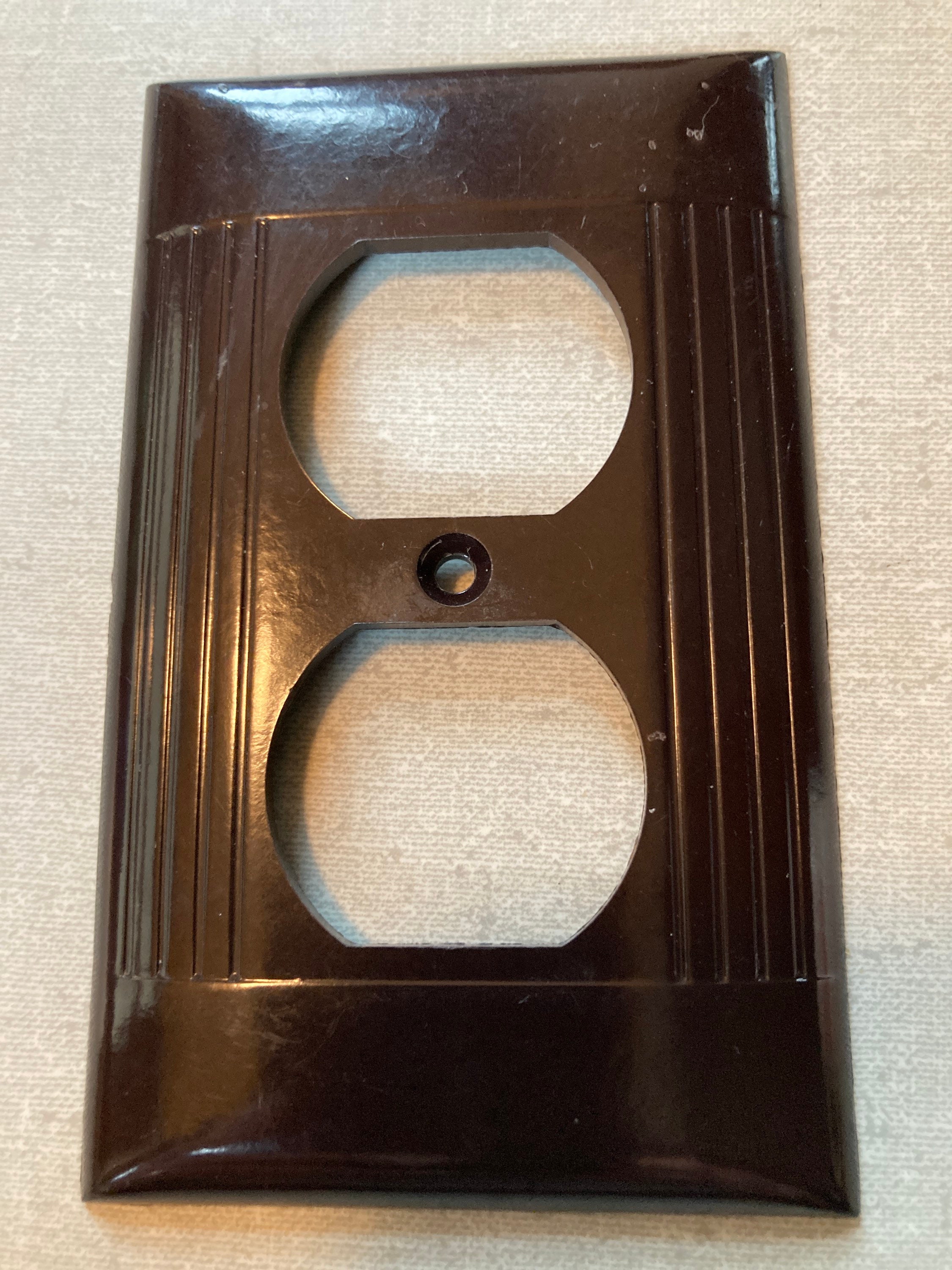 Bakelite Sierra Brown Electrical Outlet Plate Vintage Etsy