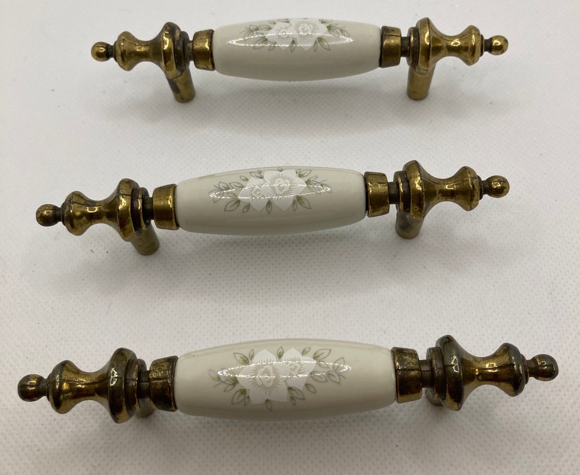 Juego vintage de 3 flores blancas porcelana cerámica | Etsy