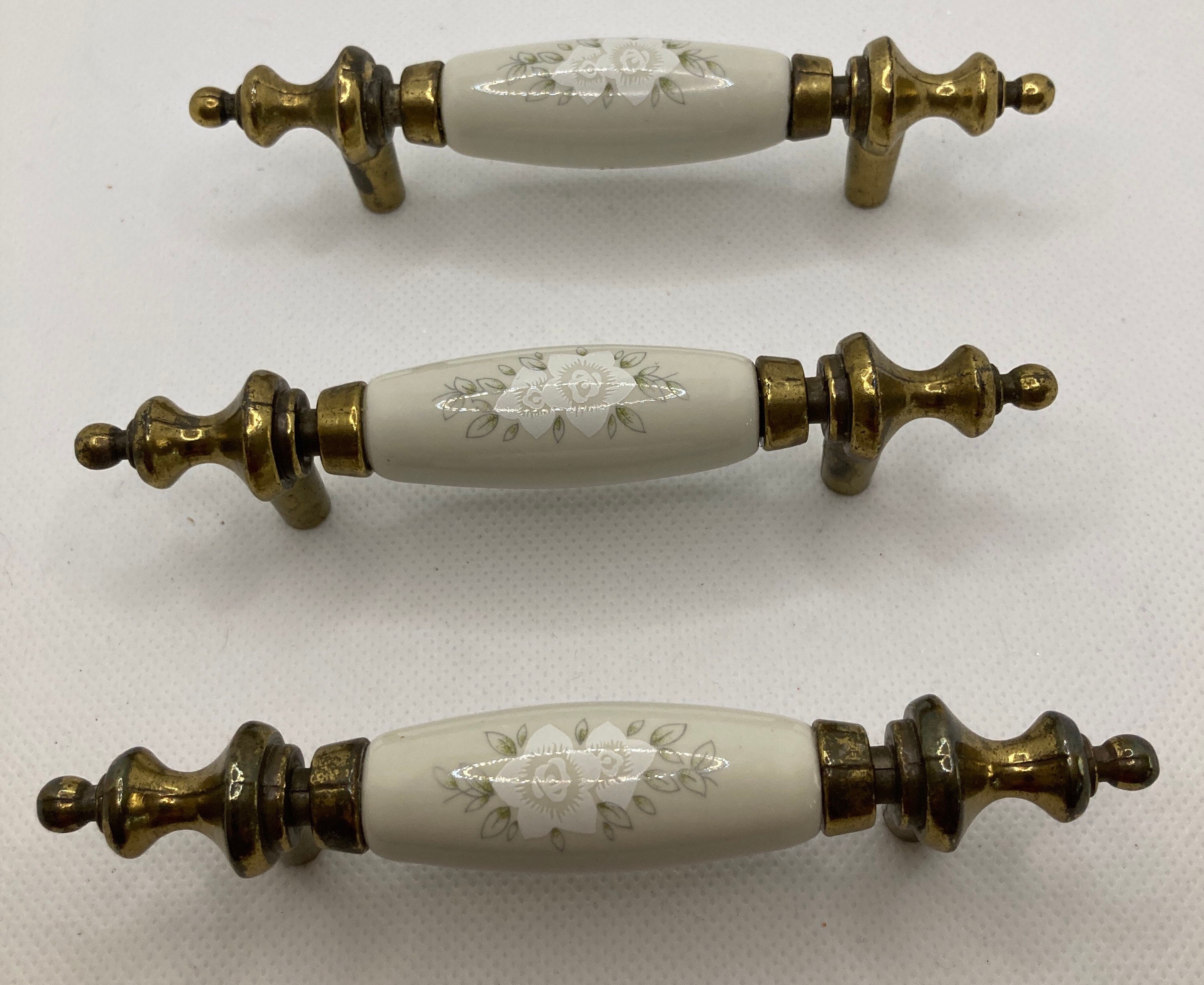 Juego vintage de 3 flores blancas porcelana cerámica | Etsy