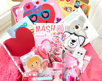 Valentine Gift for Girl, Kids Activity Box, Valentine Craft Box, Grandchild Valentine Gift, Kids Busy Box