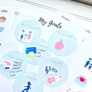 Kids Vision Board Printable Kit Kids Goal Board EDITABLE - Etsy