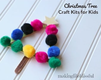 DIY Christmas Tree Craft Kit for Kids, Kids Ornament Kit, Kids Christmas Craft Kit, Easy Kids Craft