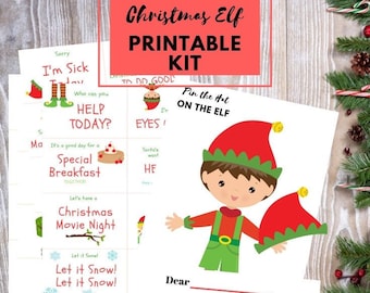 Christmas Elf Activity Kit, Printable Games & Notes (Digital Download)