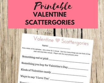 Valentine Scattergories Printable