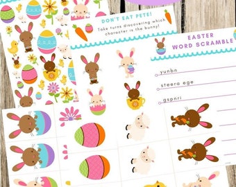 EASTER GAMES, Printable Easter Games for Kids, Kids Easter Bingo Printable