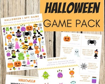 5 Halloween Games for Kids, Printable Halloween Games, Halloween Preschool Activity