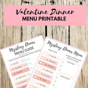 Date Night Mystery Dinner Menu, Valentine Printable for Date Night Dinner or Family Group Dinner image 8