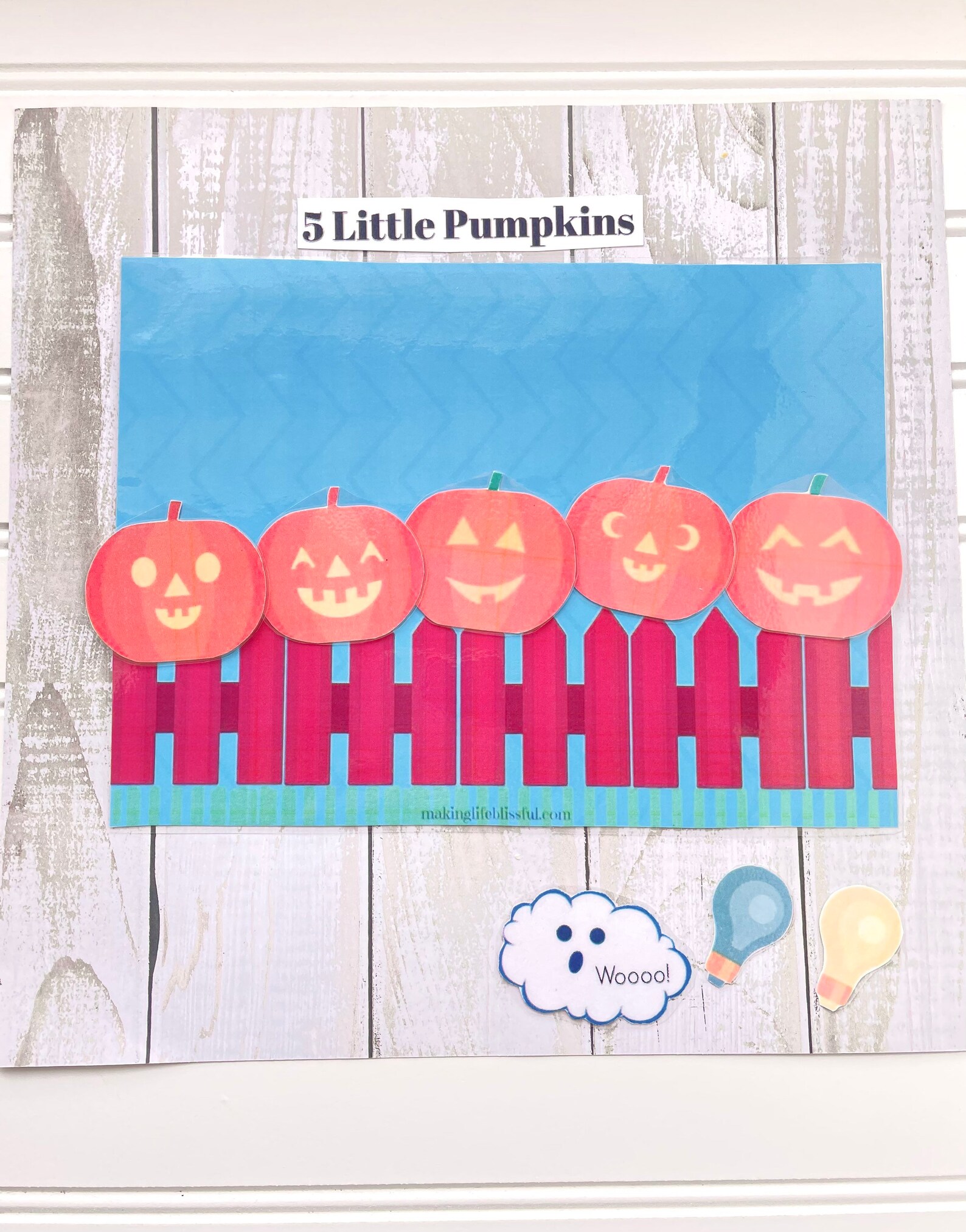 Five Little Pumpkins Printable Story Halloween Felt Board - Etsy